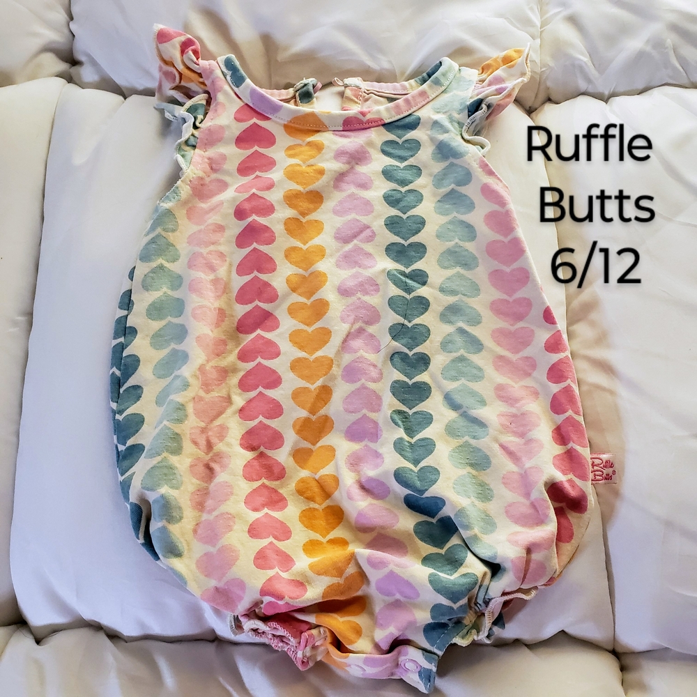 Ruffle Butts Heart Patterned Romper